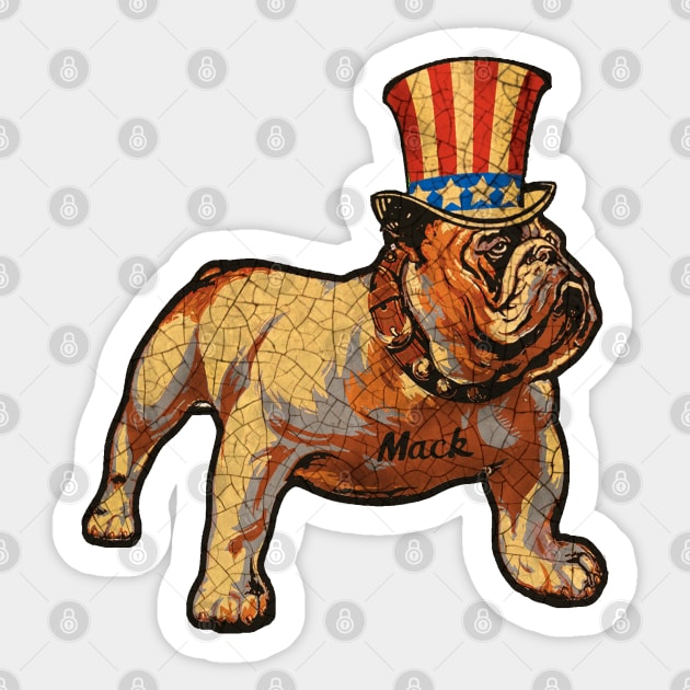 Mack the Bulldog Sticker by Midcenturydave